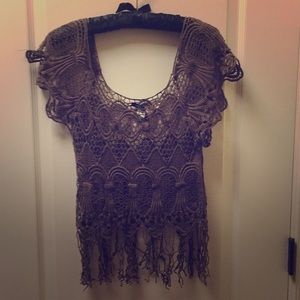 Brown see through top